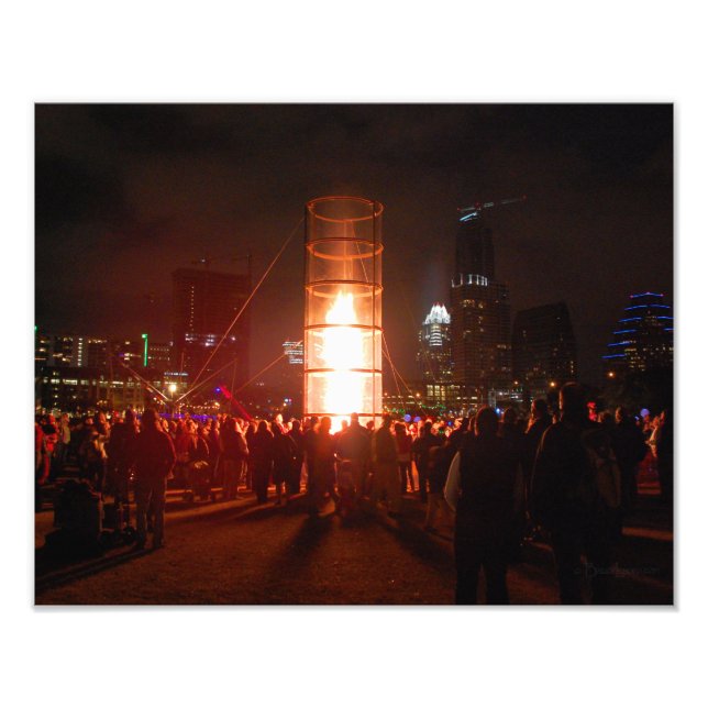 Austin Texas New Years Fire Fototryck (Framsidan)