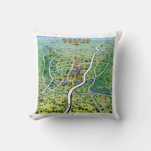 Austin Texas Pillow Kudde (Framsida)