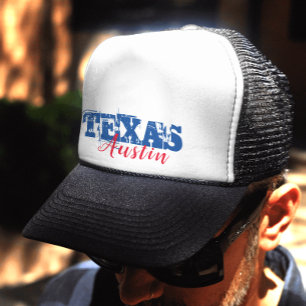 Austin Texas Red Blue Typography Keps