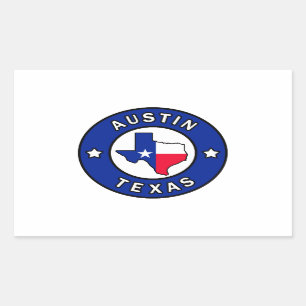 Austin Texas Rektangulärt Klistermärke