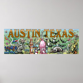 Austin Texas Roligt Art Poster