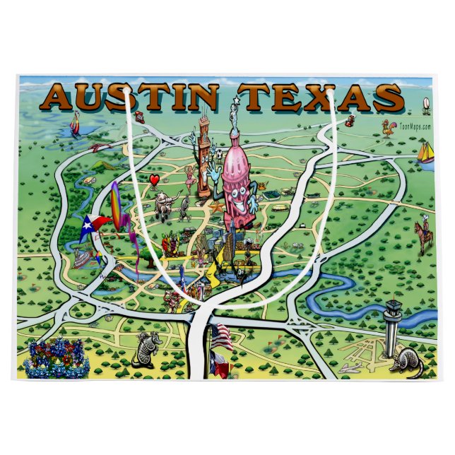 Austin Texas Roligt Karta (Framsidan)