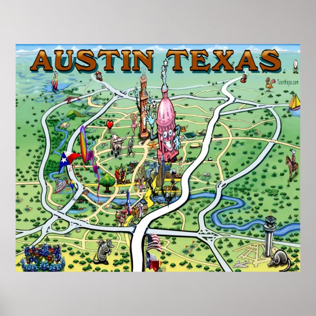 Austin Texas Roligt Poster (Framsidan)