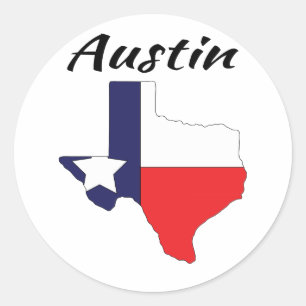 Austin - Texas Runt Klistermärke