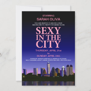 Austin Texas Skyline Bachelorette Movie Party Inbjudningar