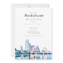 Austin Texas Skyline Bachelorette-partiets inbjuda