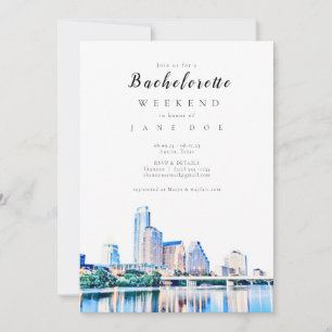 Austin Texas Skyline Bachelorette-partiets inbjuda Inbjudningar