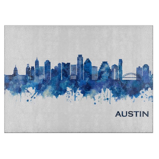 Austin Texas Skyline Blue (Framsidan)