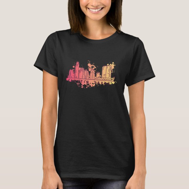 Austin Texas Skyline City Design T Shirt (Framsida)