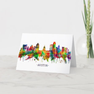Austin Texas Skyline Helgkort