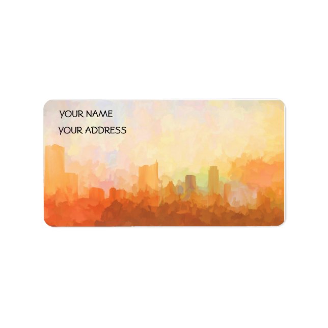 AUSTIN, TEXAS SKYLINE- In the Clouds- Adressetiket Adressetikett (Framsidan)