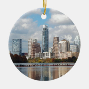 Austin Texas Skyline Julgransprydnad Keramik