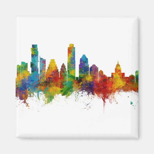 Austin Texas Skyline Magnet (Framsidan)