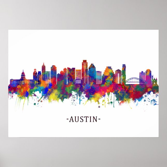 Austin Texas Skyline Poster (Framsidan)