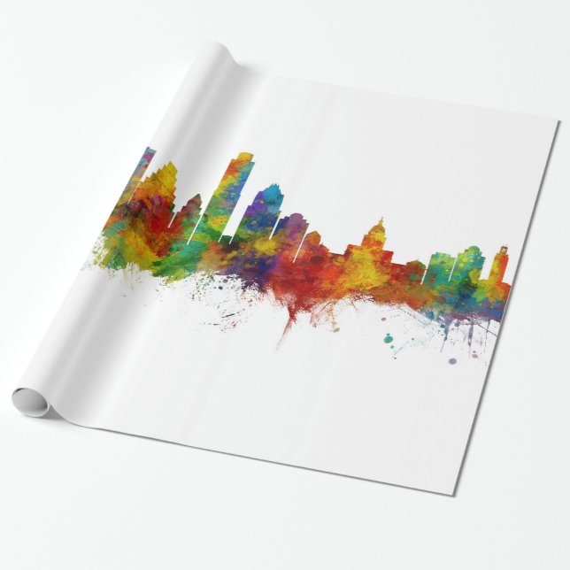Austin Texas Skyline Presentpapper (Utrullad)