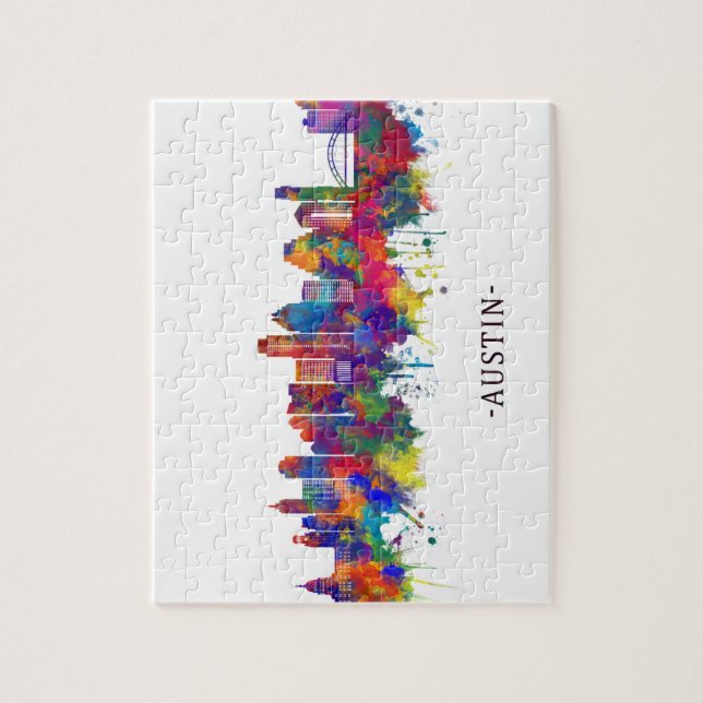 Austin Texas Skyline Pussel (Vertikal)