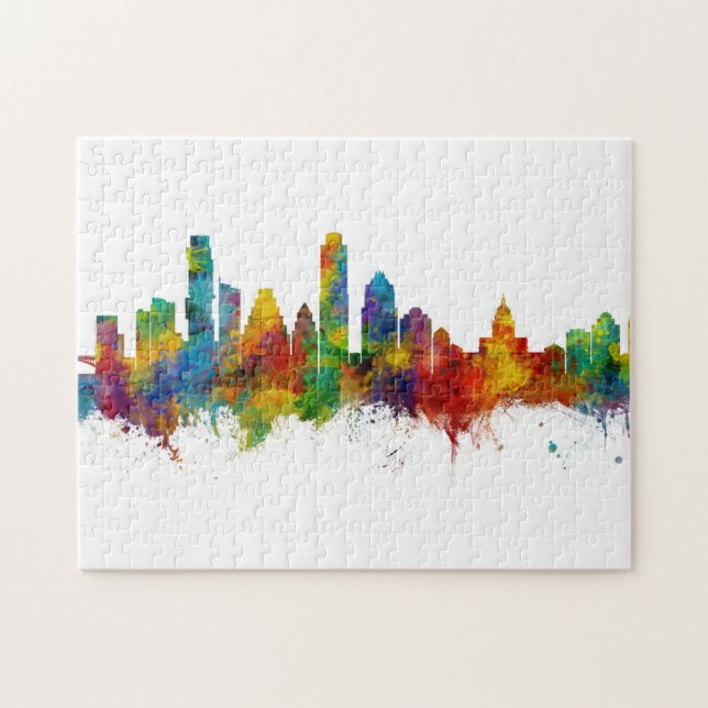 Austin Texas Skyline Pussel (Horisontell)