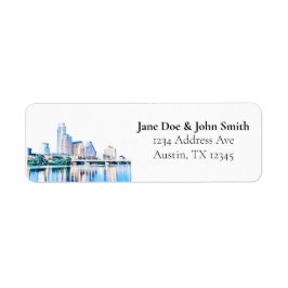 Austin Texas Skyline Returetiketters Returadress Etikett