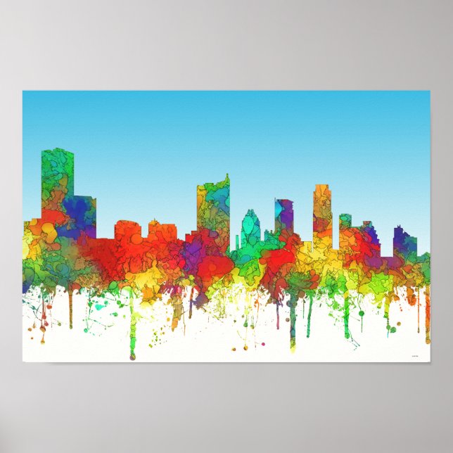Austin Texas Skyline-SG Poster (Framsidan)
