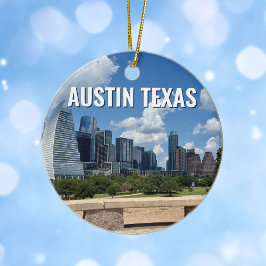 Austin Texas Skyline Souvenir jul Julgransprydnad Keramik
