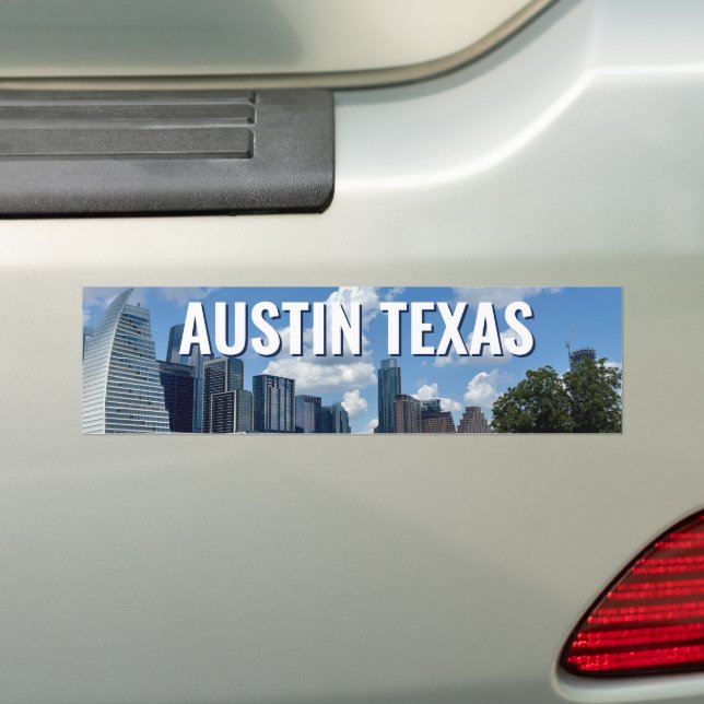Austin Texas Stadens Siluett Fotografi Bildekal (På Bil)