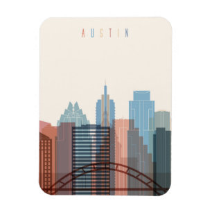 Austin Texas stadshorisont Magnet