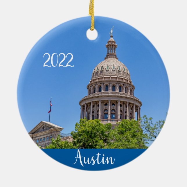 Austin, Texas State Capitol Julgransprydnad Keramik (Baksidan)