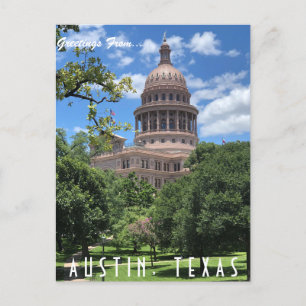 Austin Texas State Huvudstad Vykort