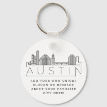 Austin, Texas Stylized Skyline | Anpassningsbar Sl