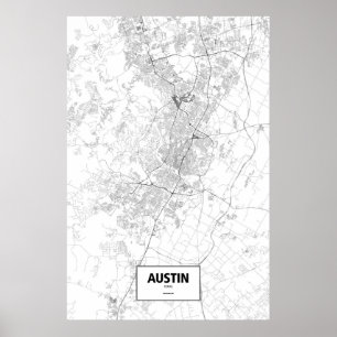 Austin, Texas (svart på vitt) Poster