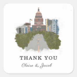 Austin Texas Tack Fyrkantigt Klistermärke