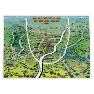 Austin Texas Tecknad Karta