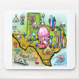 Austin Texas Tecknad Karta Musmatta