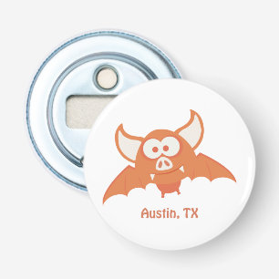 Austin Texas Tecknad Orange Fladdermus Flasköppnare