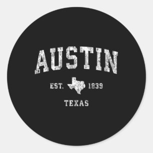 Austin Texas Tx Athletic Sports Runt Klistermärke
