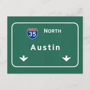 Austin Texas tx Interstate Highway Freeway Road : Vykort