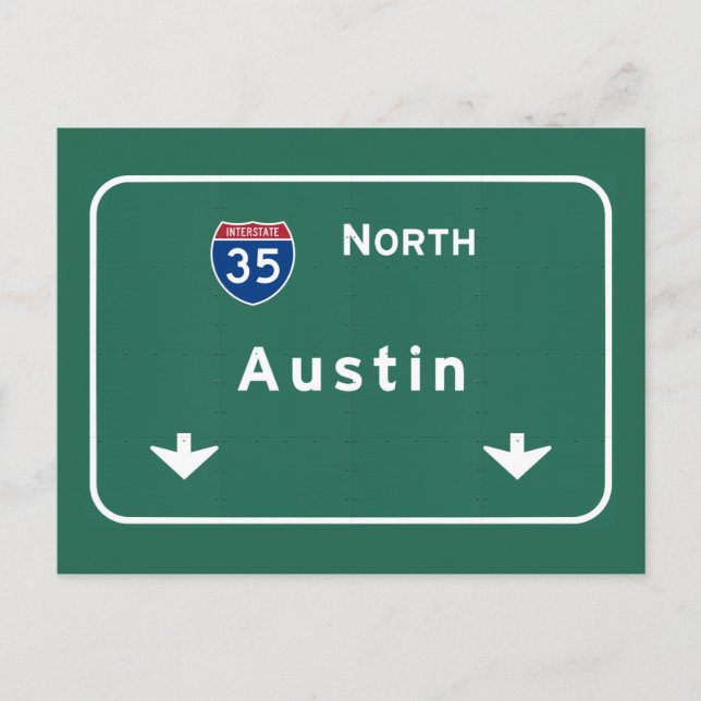 Austin Texas tx Interstate Highway Freeway Road : Vykort (Framsida)