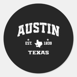 Austin Texas Tx State Throwback Athletic Runt Klistermärke