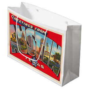 Austin Texas TX-Vintage Stort vykort för Brev