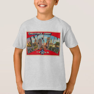 Austin Texas TX-Vintage Stort vykort för Brev T Shirt