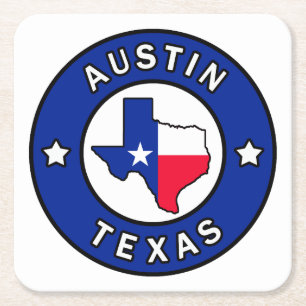 Austin Texas Underlägg Papper Kvadrat
