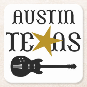 Austin Texas Underlägg Papper Kvadrat