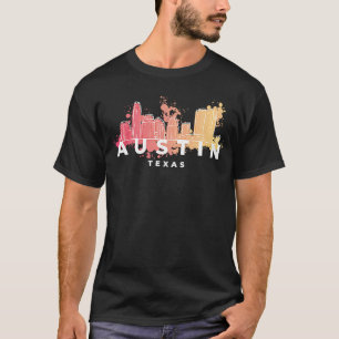 Austin Texas USA City Skyline Silhouette Outline S T Shirt