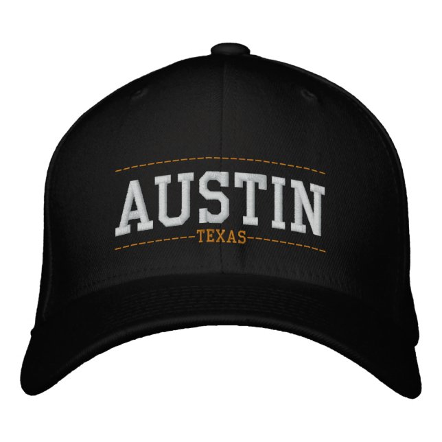 Austin Texas USA Embroided Hats Broderad Keps (Framsida)