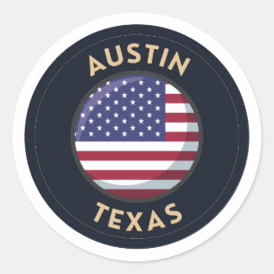 Austin Texas - USA Texas Runt Klistermärke