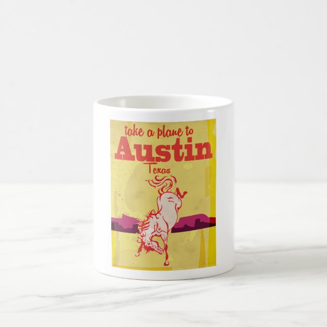 Austin Texas vintage resemappaffisch Kaffemugg (Center)