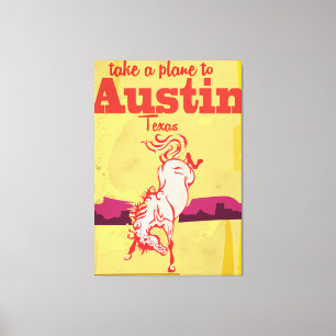Austin Texas vintage resor poster Canvastryck