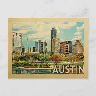 Austin Texas Vintage resor Vykort