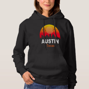 Austin Texas Vintage Solnedgång Retro Stad Delstat T Shirt