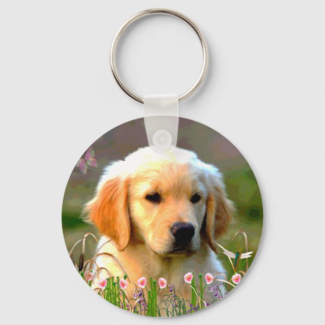 Austin the Golden Labrador Nyckelring (Framsida)